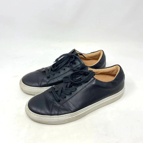 GREATS The Royale Sneakers Classic Nero Black Leather Size US‎ 8 - Picture 1 of 9